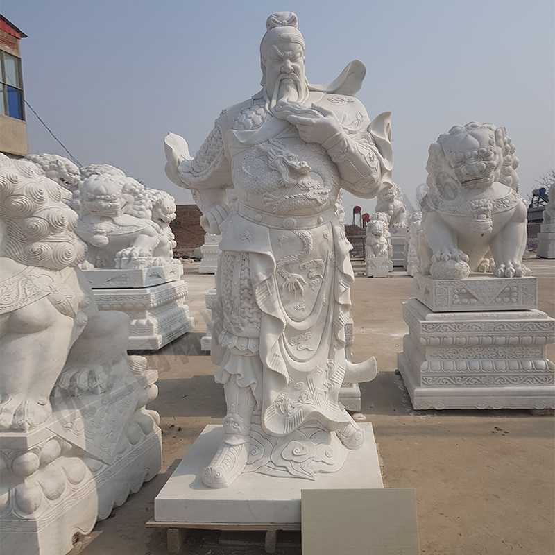 漢白玉關公像，石雕關公像，大理石關公雕像，關羽雕像，河北石雕關公廠家.jpg