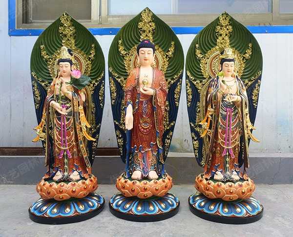 佛教西方三圣、東方三圣、華嚴三圣銅雕塑